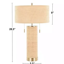Kirklands Home Table Lamps|Natural Rattan and Gold Metal Table Lamp