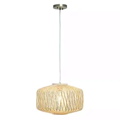 Kirklands Home Chandeliers & Pendant Lighting|Natural Rat Geometric Pendant Light Tan