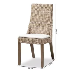 Kirklands Home Dining Chairs|Natural Rattan High Back Dining Chairs, Set of 2 Brown