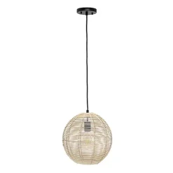 Kirklands Home Chandeliers & Pendant Lighting|Natural Rat Sphere Pendant Light Tan