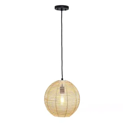 Kirklands Home Chandeliers & Pendant Lighting|Natural Rat Sphere Pendant Light Tan