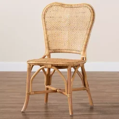 Kirklands Home Dining Chairs|Natural Rat Woven Irene Dining Chair Tan