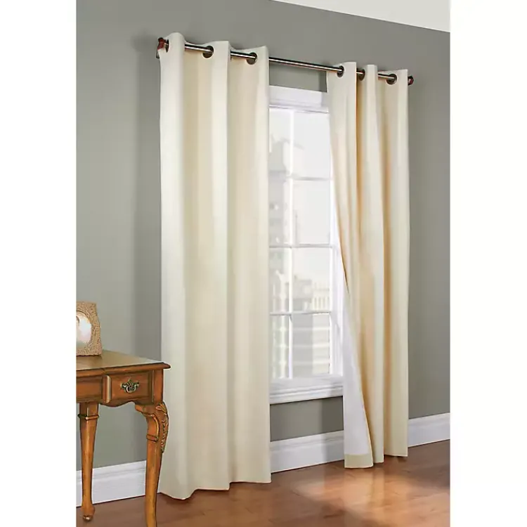Kirklands Home Curtains & Drapes|Natural Room Darkening Curtain Panel Set, 72 in. Tan