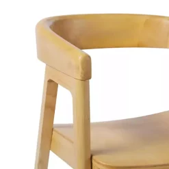 Kirklands Home Dining Chairs|Natural Rounded Modern Dining Chairs, Set of 2 Tan