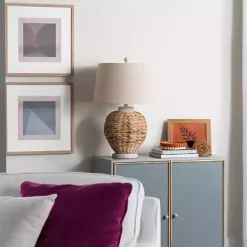 Kirklands Home Table Lamps|Natural Seagrass Woven Table Lamp Ivory