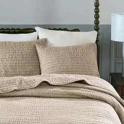 Kirklands Home Bedspreads & Coverlets|Natural Serene Quilted 3-pc. King Coverlet Set Tan