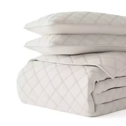 Kirklands Home Quilts|Natural Stitched Diamond 2-pc. Twin Quilt Set Ivory
