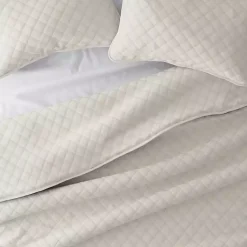 Kirklands Home Quilts|Natural Stitched Diamond 3-pc. Queen Quilt Set Ivory