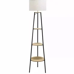 Kirklands Home Floor Lamps|Natural 3-Tier Tripod Floor Lamp