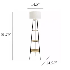 Kirklands Home Floor Lamps|Natural 3-Tier Tripod Floor Lamp