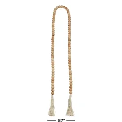 Outlet Natural Wood Beaded Tassel Garland Decorative Accents