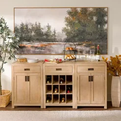 Kirklands Home Cabinets & Sideboards|Natural Wood Closed Modular Cabinet Tan