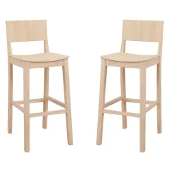 Kirklands Home Bar Stools & Counter Height Stools|Natural Wood Devin Bar Stools, Set of 2 Tan