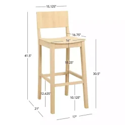 Kirklands Home Bar Stools & Counter Height Stools|Natural Wood Devin Bar Stools, Set of 2 Tan