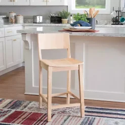 Kirklands Home Bar Stools & Counter Height Stools|Natural Wood Devin Counter Stools, Set of 2 Tan