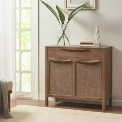 Kirklands Home Cabinets & Sideboards|Natural Wood 2-Door Cane Webbing Chest Tan