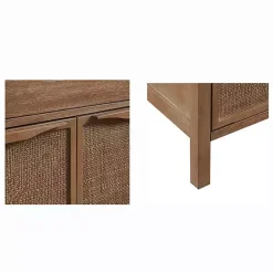 Kirklands Home Cabinets & Sideboards|Natural Wood 2-Door Cane Webbing Chest Tan