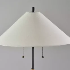 Kirklands Home Table Lamps|Natural Wood Flare Two-Bulb Table Lamp