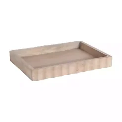 Sale Natural Wood Fluted Lissi Recgular Serving Tray Decorative Trays
