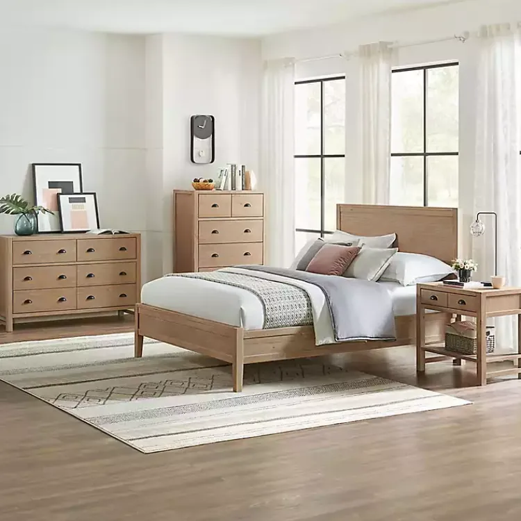 Kirklands Home Nightstands|Natural Wood Grain Open Shelf Nightsd Tan