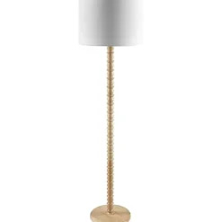 Kirklands Home Floor Lamps|Natural Wood Spindle Paduak Floor Lamp Tan