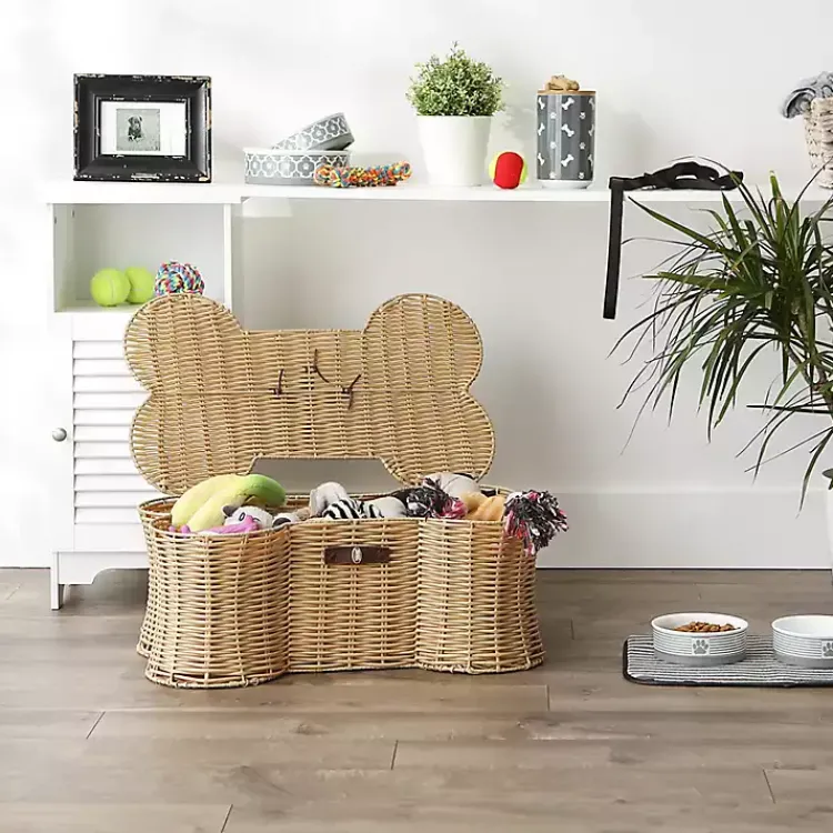 Discount Natural Woven Bone Shaped Basket, 24 in. Baskets & Boxes