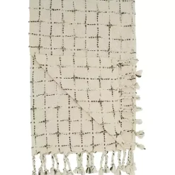 Hot Natural Woven Grid Throw Blankets & Throws