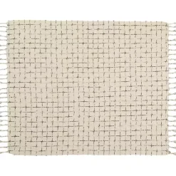 Hot Natural Woven Grid Throw Blankets & Throws