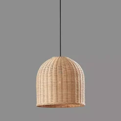 Kirklands Home Chandeliers & Pendant Lighting|Natural Woven Rat Pendant Light Tan