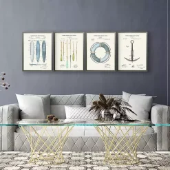 Kirklands Home Framed Art|Nautical Patent Framed Art Prints, Set of 4