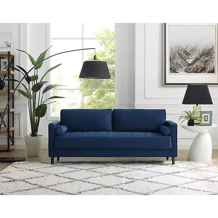 Kirklands Home Sofas & Loveseats|Navy Chelsea Modern Sofa Blue