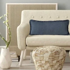 Best Navy Handwoven Appen Lumbar Pillow Pillows