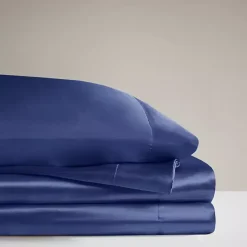Kirklands Home Bed Sheets|Navy Satin 6-pc. King Sheet Set Blue