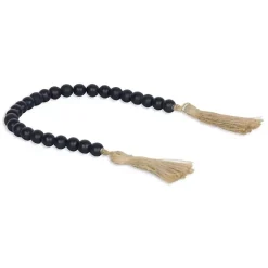 Navy Wood Bead Tassel Garland Decorative Accents