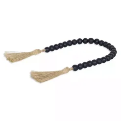 Navy Wood Bead Tassel Garland Decorative Accents