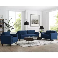 Kirklands Home Sofas & Loveseats|Navy Chelsea Modern Loveseat Blue