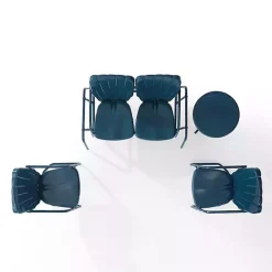 Kirklands Home Outdoor Sets|Navy Clamshell 4-pc. Outdoor Furniture Set Blue