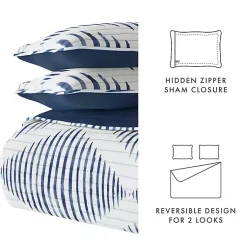 Kirklands Home Quilts|Navy Diamond Line Reversible 2-pc. Twin Quilt Set