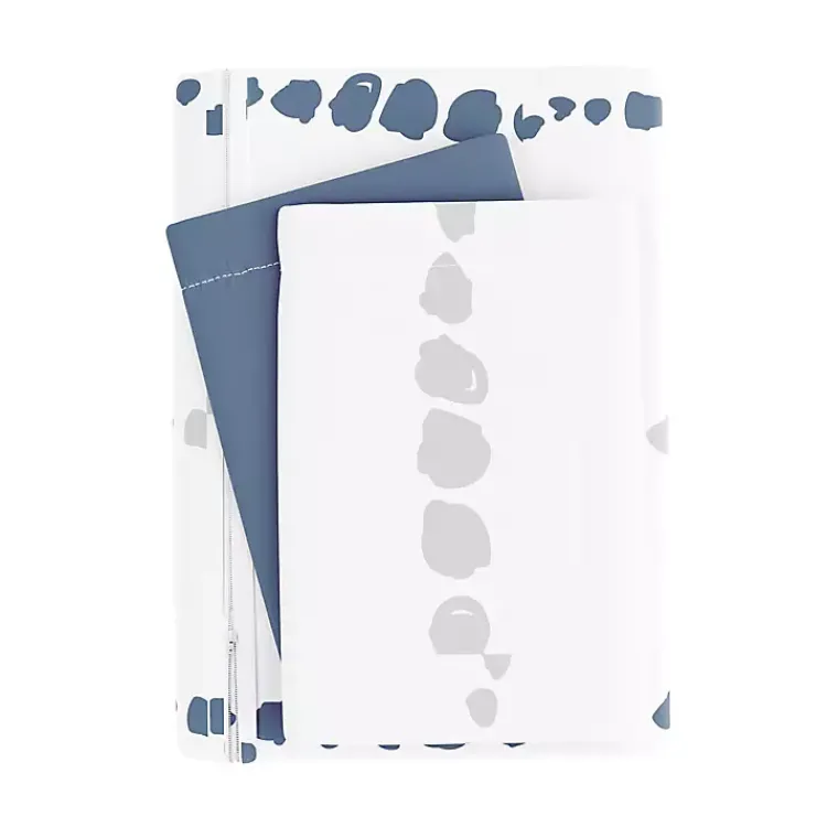 Kirklands Home Duvets|Navy Dots Reversible 3-pc. Queen Duvet Cover Set