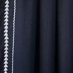 Kirklands Home Curtains & Drapes|Navy Embroidered Ric Rac Curtain Panel, 84 in. Blue