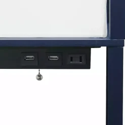 Kirklands Home Floor Lamps|Navy Etagere Shelf Charging Floor Lamp Blue