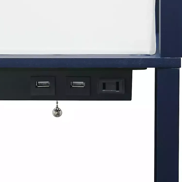 Kirklands Home Floor Lamps|Navy Etagere Shelf Charging Floor Lamp Blue