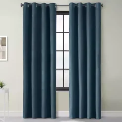 Kirklands Home Curtains & Drapes|Navy Faux Suede Blackout Curtain Panel, 63 in. Blue
