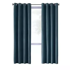 Kirklands Home Curtains & Drapes|Navy Faux Suede Blackout Curtain Panel, 84 in. Blue