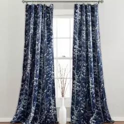 Kirklands Home Curtains & Drapes|Navy Forest Curtain Panel Set, 95 in. Blue