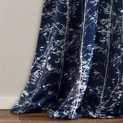 Kirklands Home Curtains & Drapes|Navy Forest Curtain Panel Set, 95 in. Blue