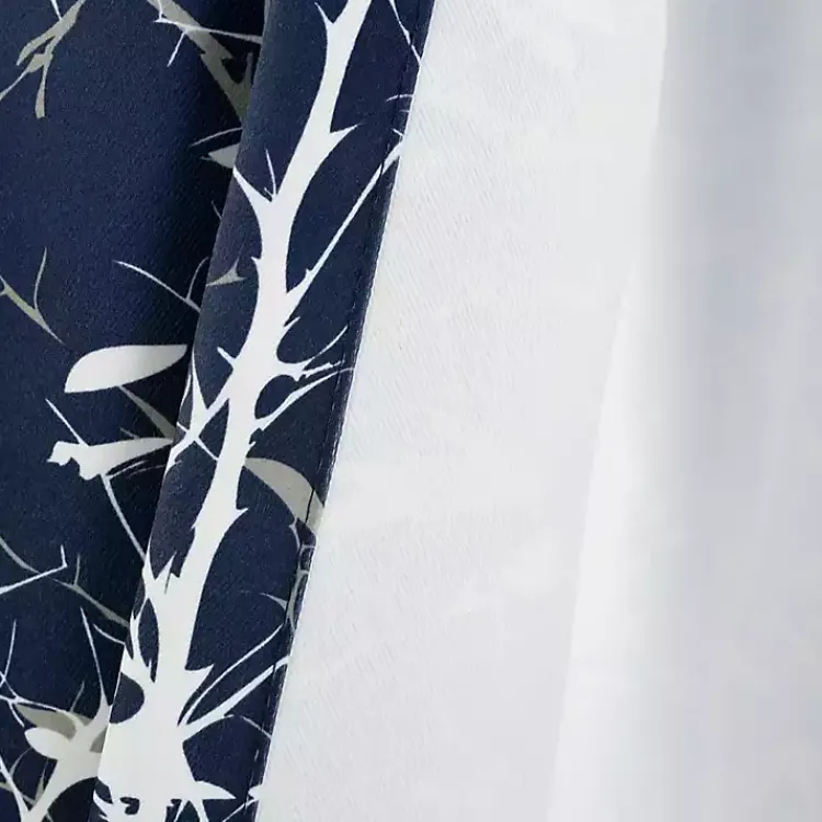 Kirklands Home Curtains & Drapes|Navy Forest Curtain Panel Set, 95 in. Blue