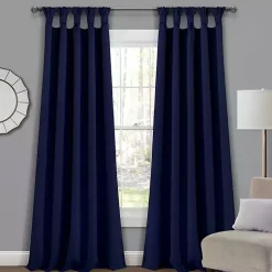 Kirklands Home Curtains & Drapes|Navy Knotted Curtain Panel Set, 84 in. Blue