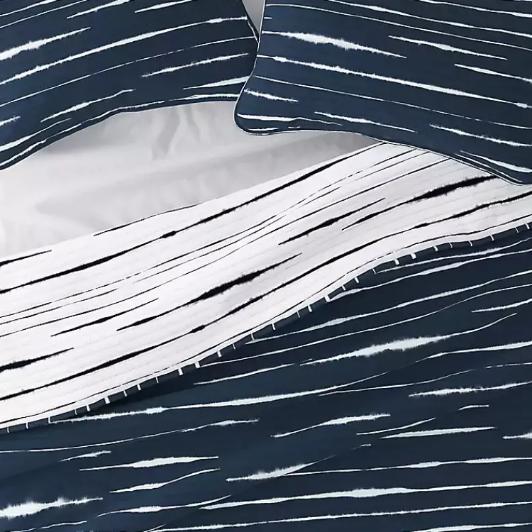 Kirklands Home Quilts|Navy Linear Reversible 2-pc. Twin Quilt Set