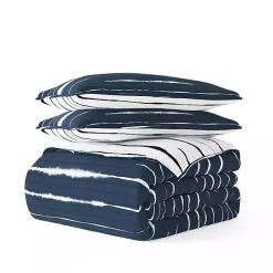 Kirklands Home Quilts|Navy Linear Reversible 3-pc. Queen Quilt Set
